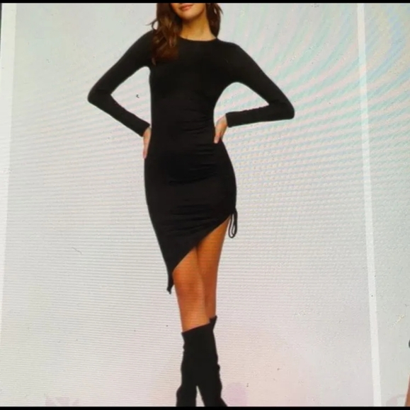 Women's Drawstring-Ruched Dress Size XL - Picture 1 of 5